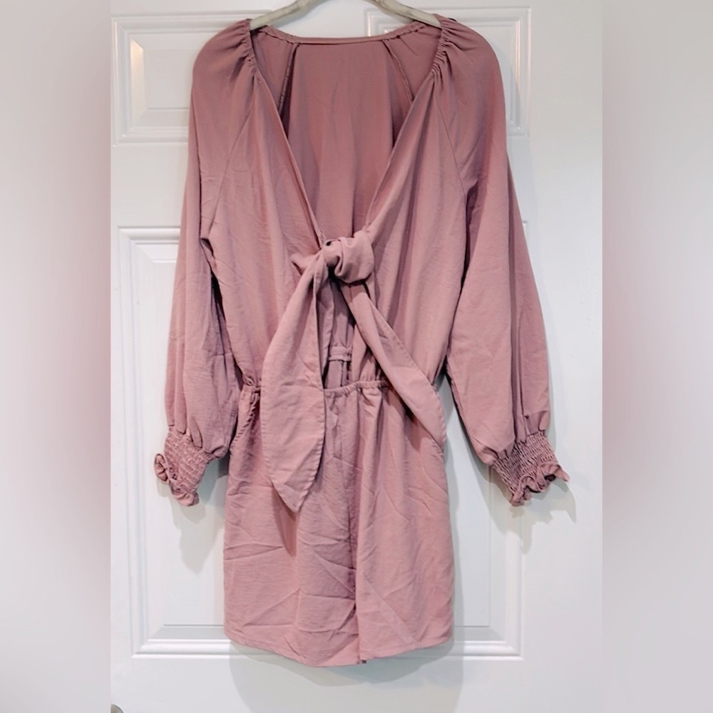 Romper Shorts open front Pink